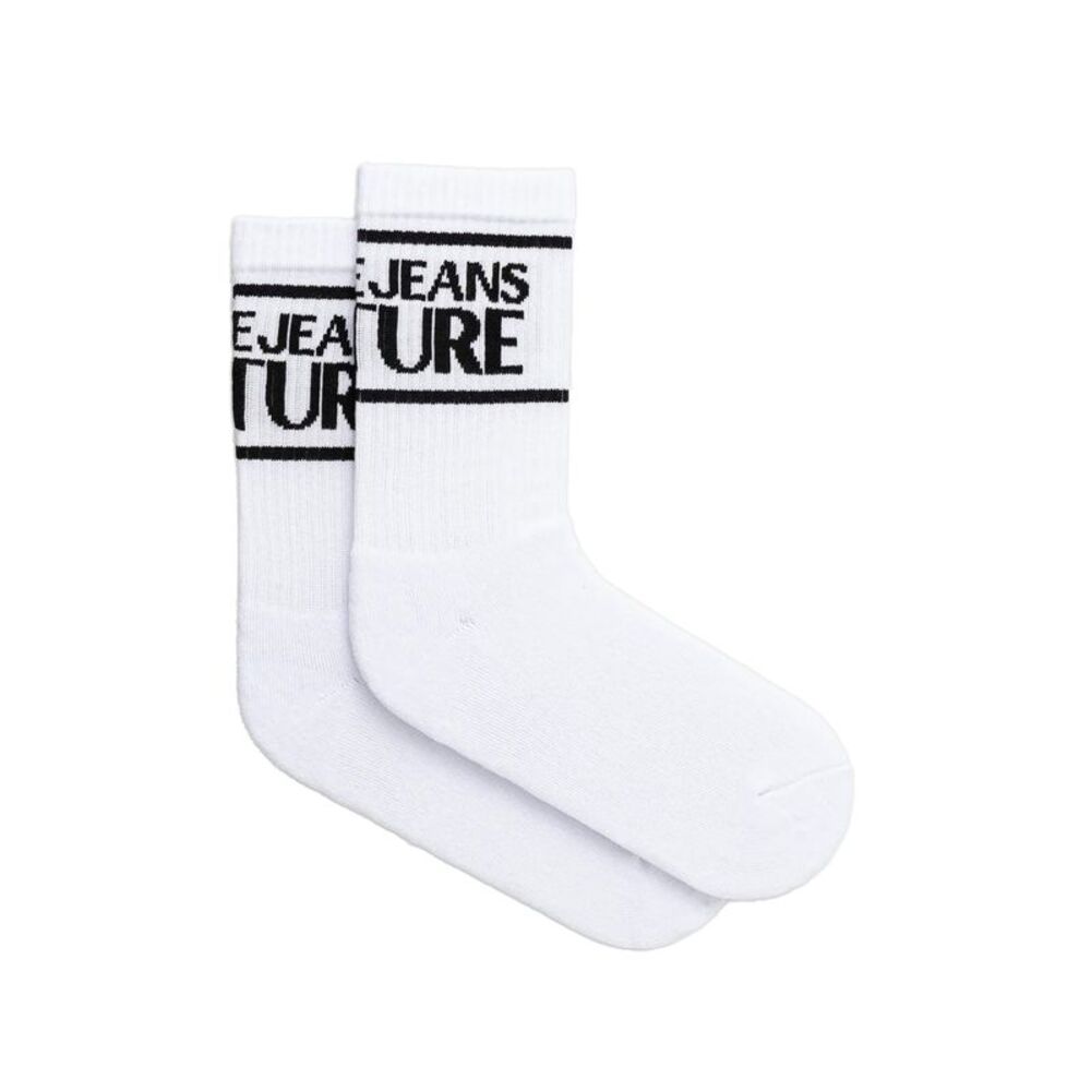 Versace Jeans Couture White Logo Crew Socks